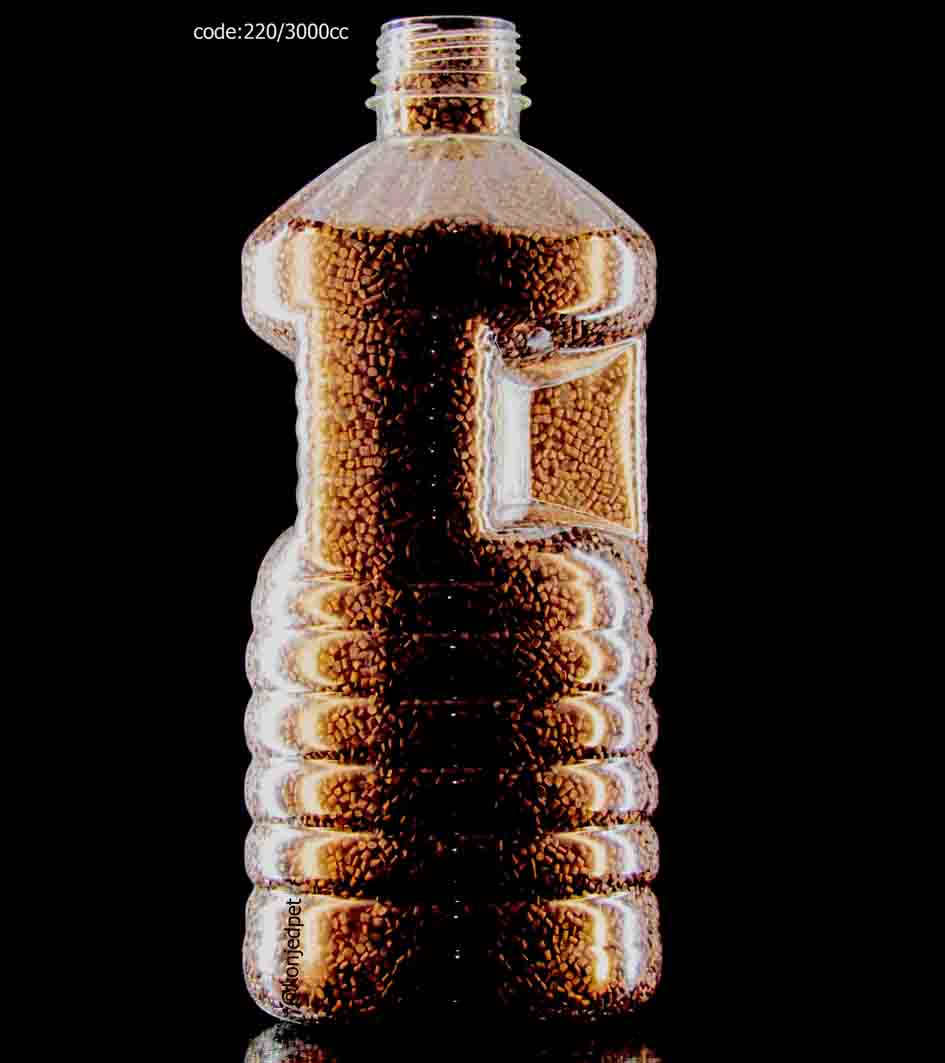 بطری ۳ لیتر آوند دسته دار دهانه ۴۵